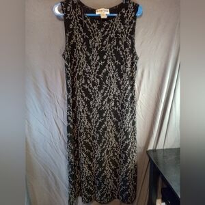 Vintage Ronnie Nicole Black and White Floral Midi Dress